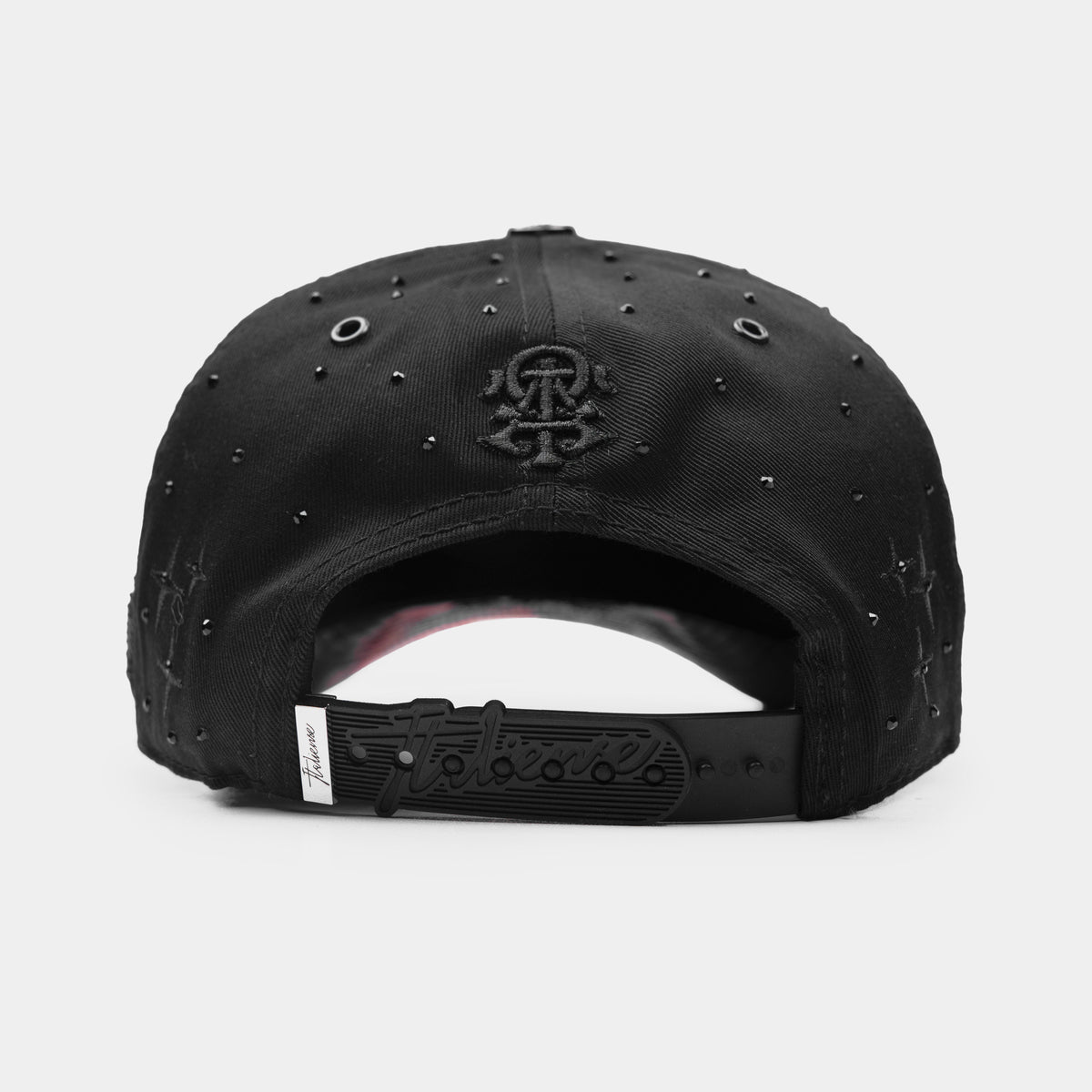 111 Cruces Black & Silver Hat by Italiense, rear snapback view