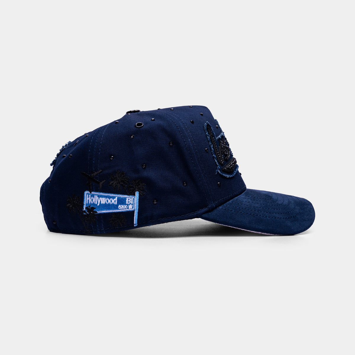 Los Angeles Jeans Navy Hat by Italiense, side view